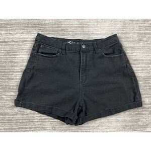 No Boundaries Shorts Womens Juniors 13 Black Denim High‎ Rise Cuffed Hem Jean